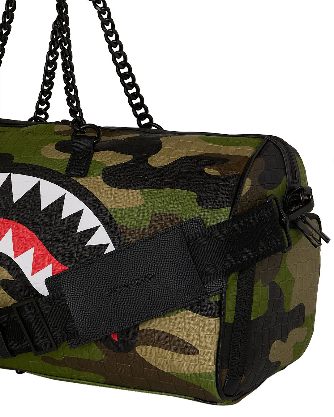 Sprayground Woodland Camo Check Duffle In Green