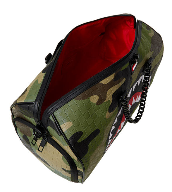 Sprayground Woodland Camo Check Duffle In Green