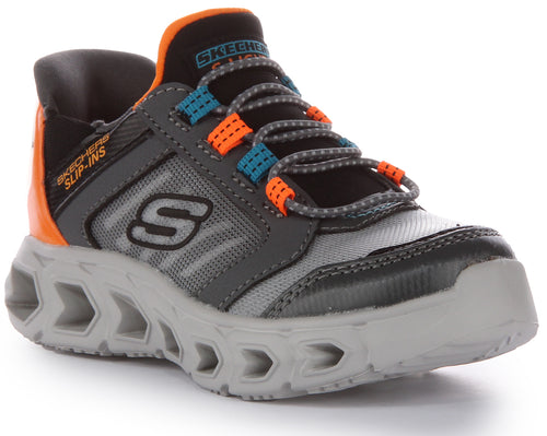 Skechers Hypno-Flash 2.0 In Charcoal For Kids