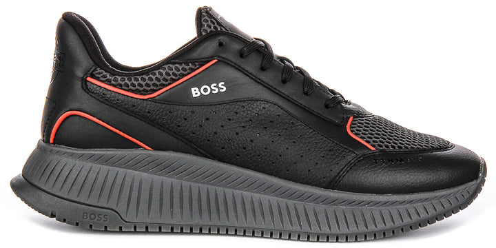 Boss Ttnm Evo Runner In Charcoal Red For Men