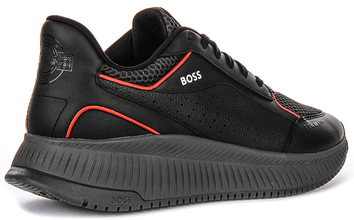 Boss Ttnm Evo Runner In Charcoal Red For Men