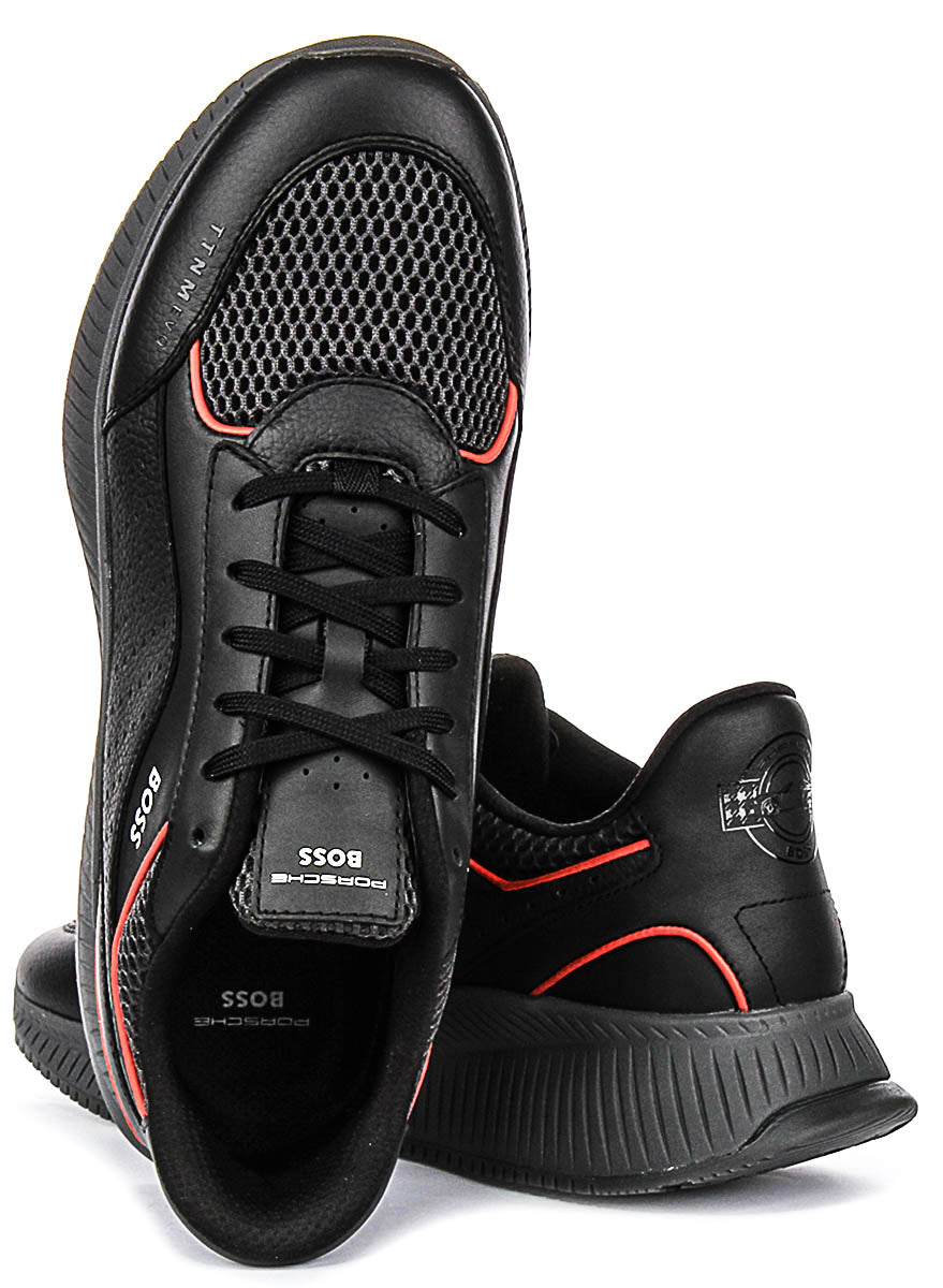 Boss Ttnm Evo Runner In Charcoal Red For Men