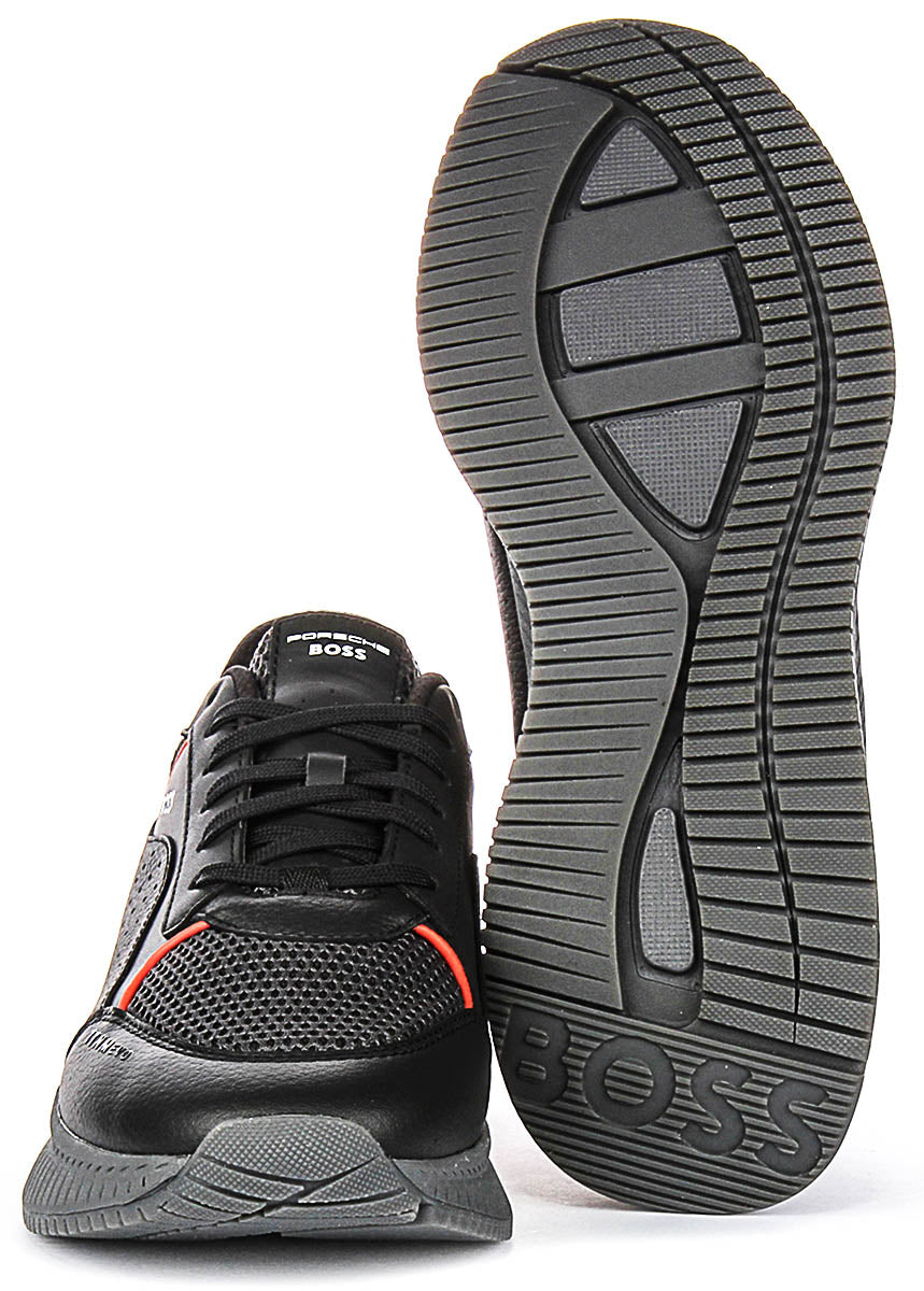 Boss Ttnm Evo Runner In Charcoal Red For Men