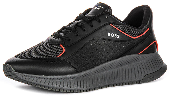 Boss Ttnm Evo Runner In Charcoal Red For Men