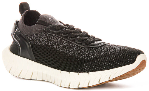 Boss Motion Knit Runner In Charcoal Black For Men