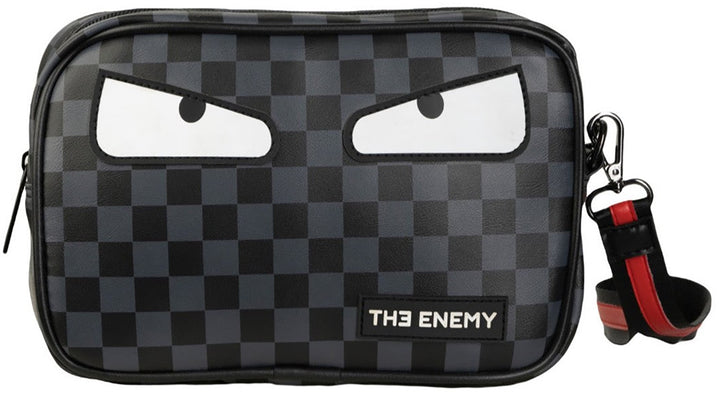 The Enemy Checkered Herren Kunstleder Waschbeutel Schachbrett