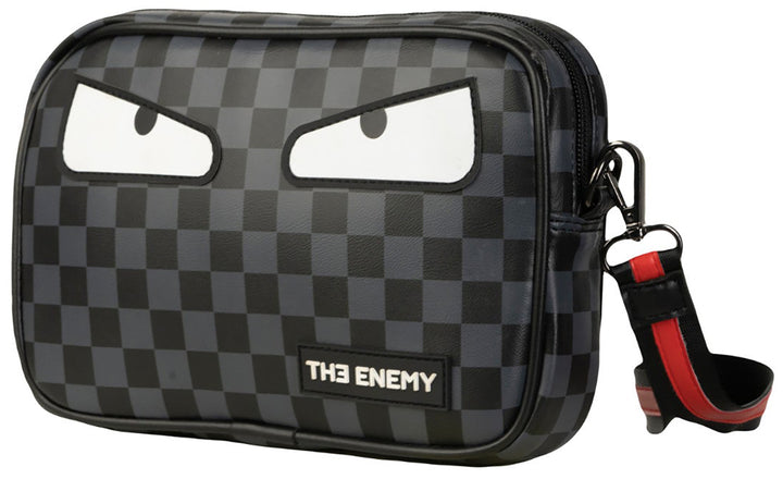 The Enemy Checkered Herren Kunstleder Waschbeutel Schachbrett