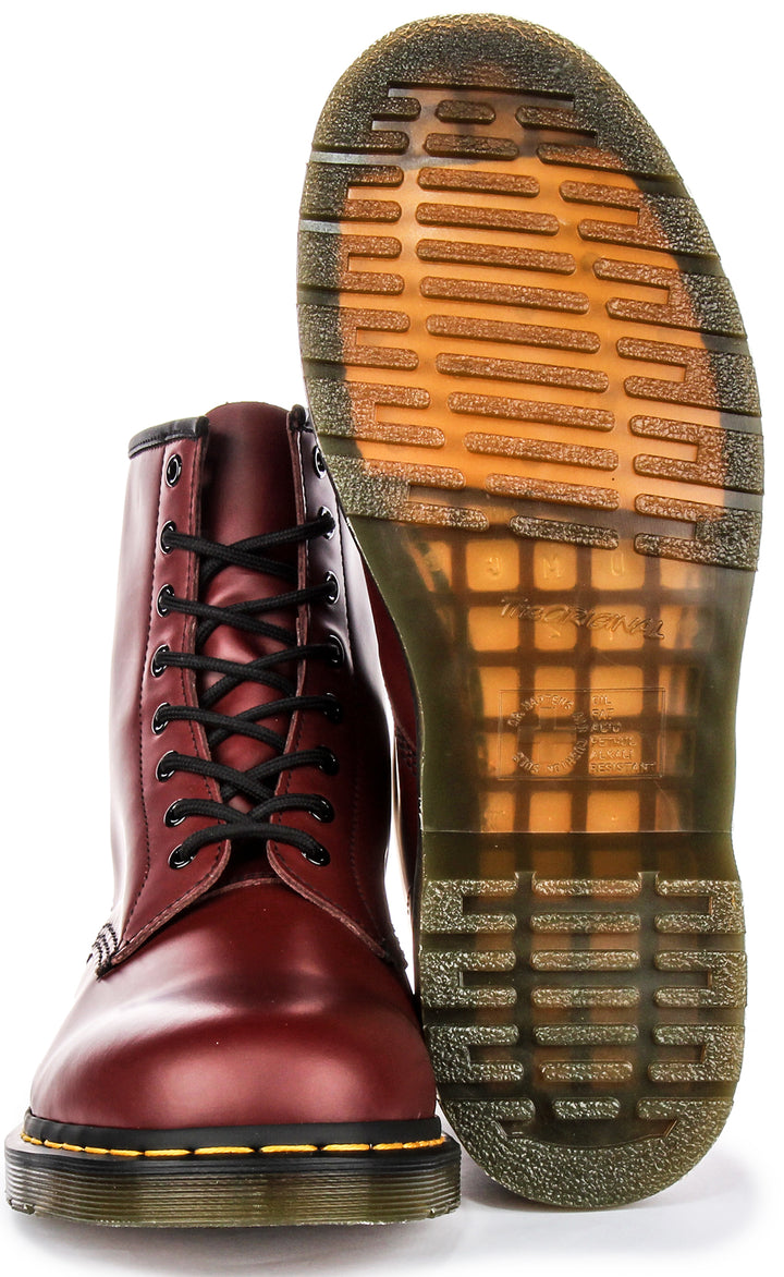 Dr Martens 1460 Smooth Bottes en cuir classiques 8 oeillets à lacets poures en cerise