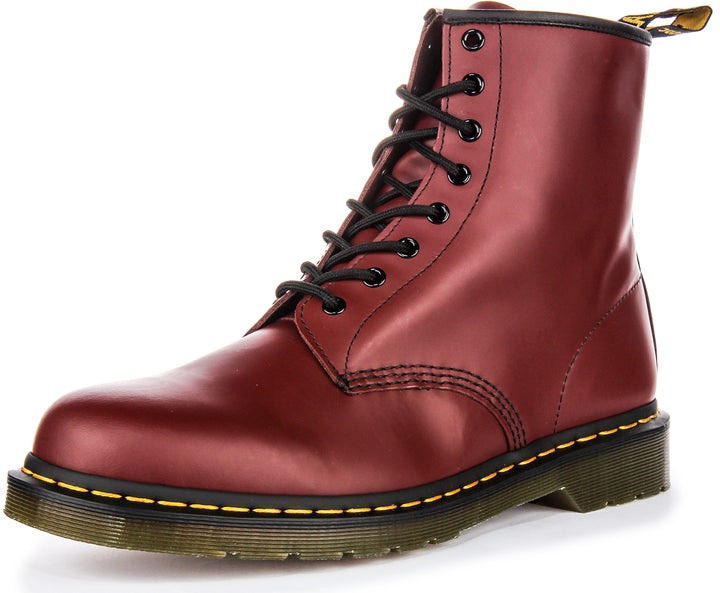 Dr Martens 1460 Smooth Bottes en cuir classiques 8 oeillets à lacets poures en cerise