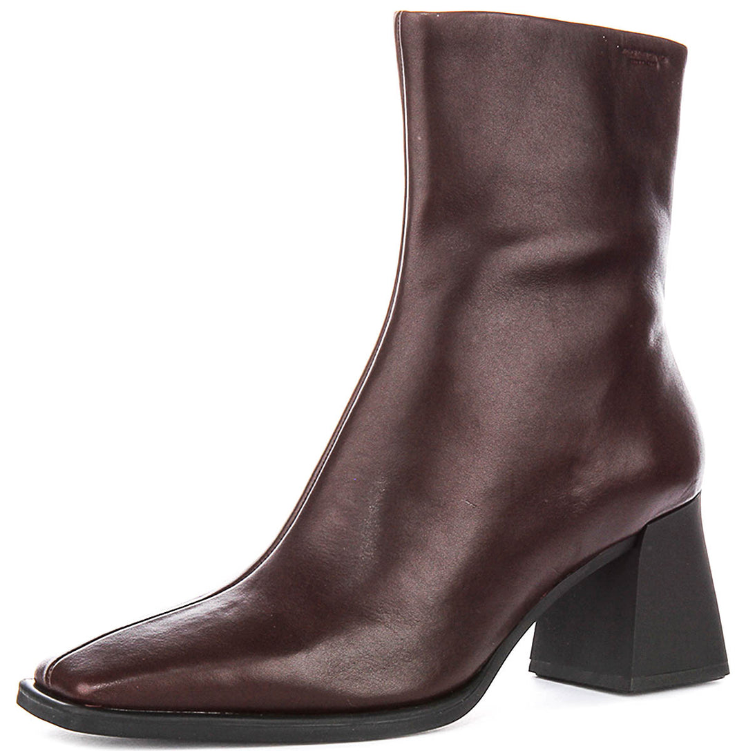 Vagabond Hedda In Cherry For Women Block Heel Square Toe Boots