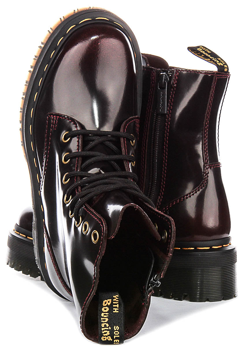 Dr Martens Jadon Platform In Cherry For Women