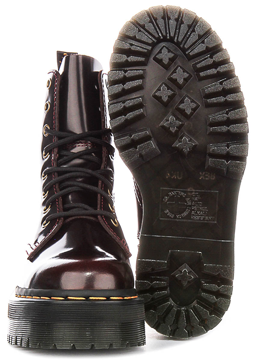 Dr Martens Jadon Platform In Cherry For Women