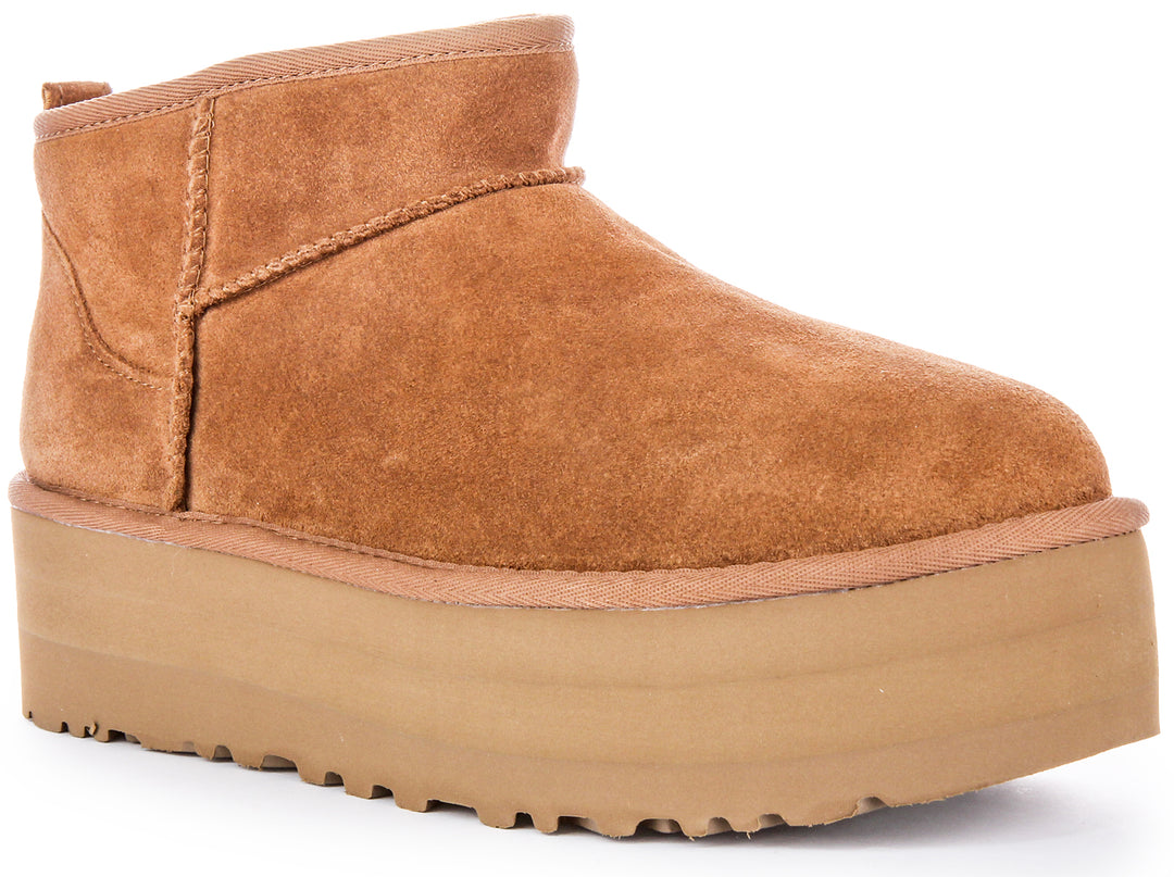 Ugg Australia Classic Ultra Mini Platform In Chestnut For Women