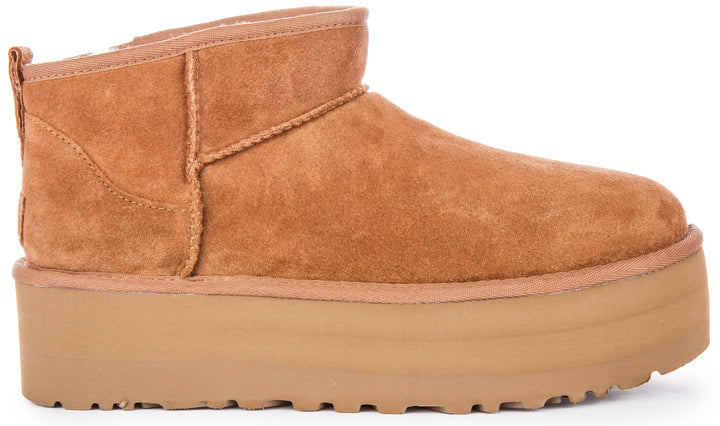 Ugg Australia Classic Ultra Mini Platform In Chestnut For Women