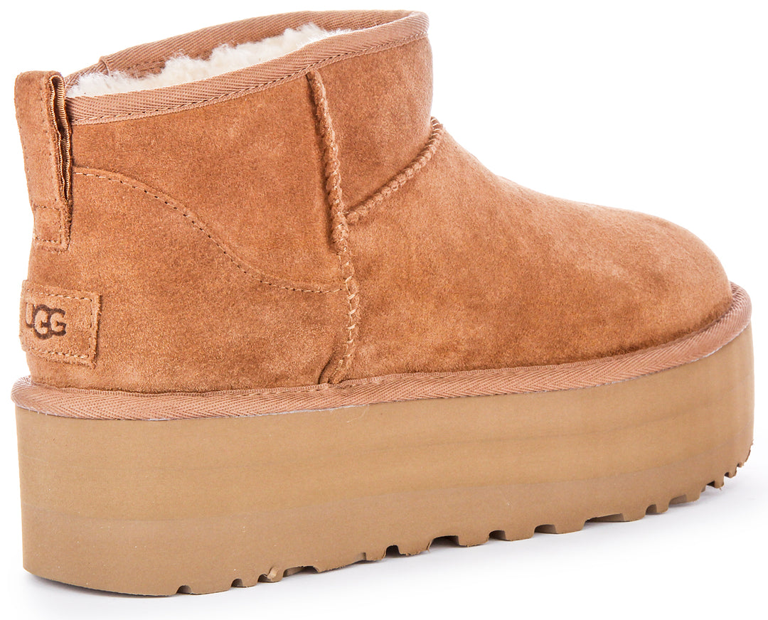 Ugg Australia Classic Ultra Mini Platform In Chestnut For Women