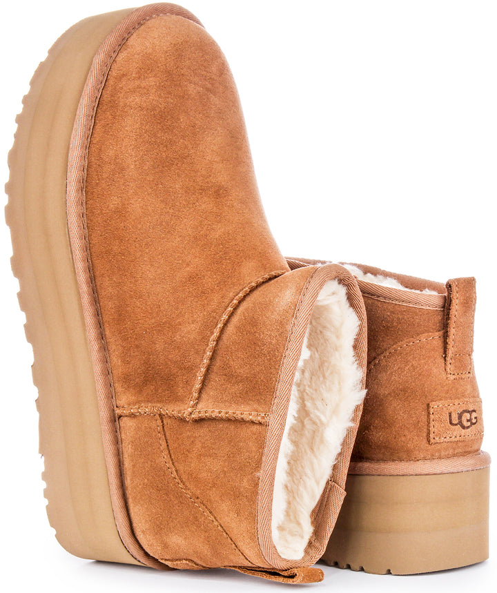 Ugg Australia Classic Ultra Mini Platform In Chestnut For Women