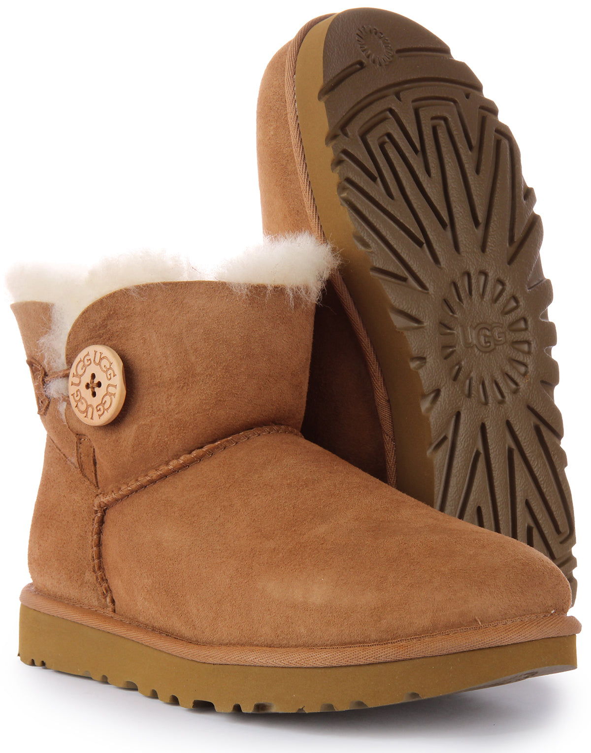 Ugg mini bailey cheap button ii chestnut boots