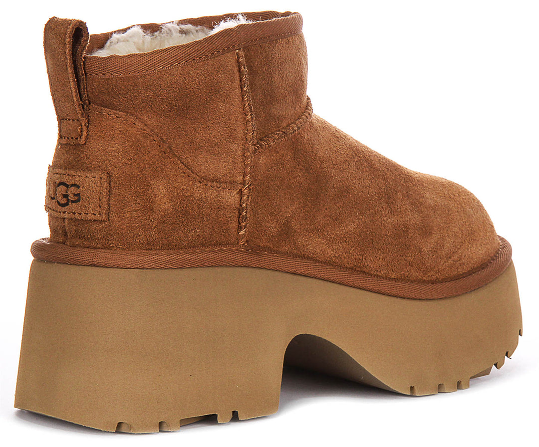 Ugg Australia Ultra Mini New In Chestnut For Women Heeled Warm