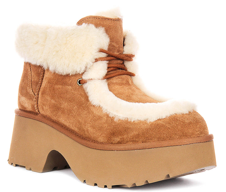 Ugg Australia Esmee Lace Up In Chestnut For Women