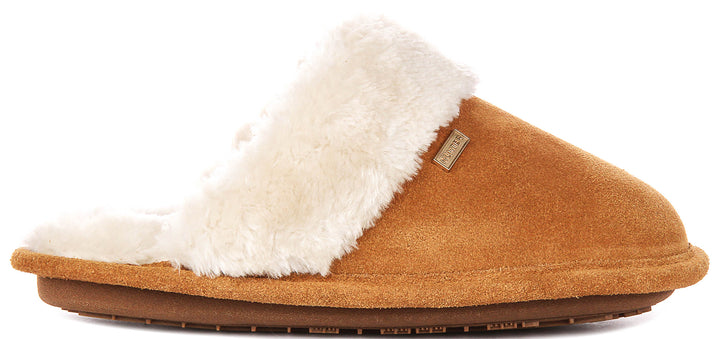 Hunter Womens Mule Slipper In Chestnut