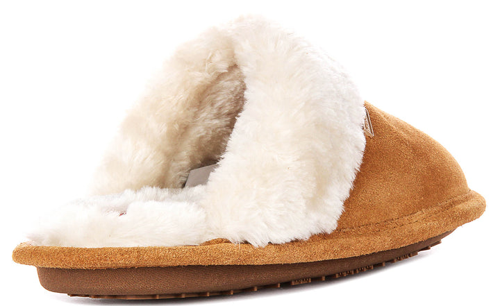 Hunter Womens Mule Slipper In Chestnut