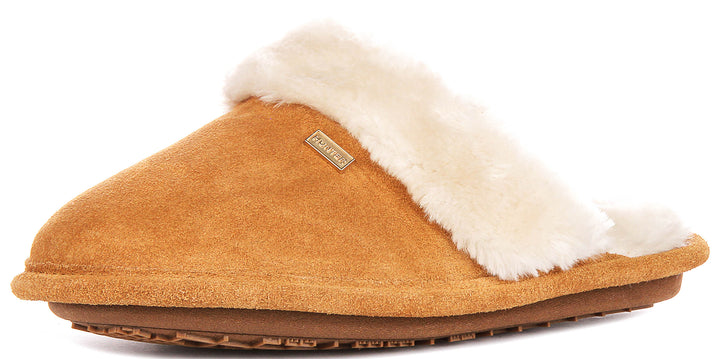 Hunter Womens Mule Slipper In Chestnut