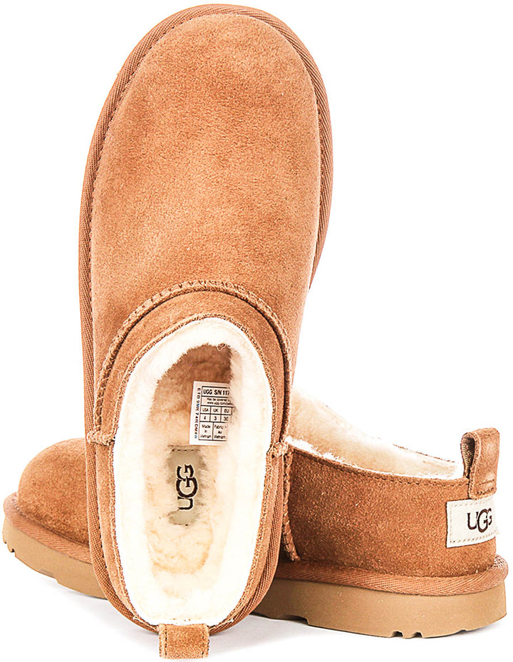 Ugg Australia K Classic Micro In Chestnut For Juniors