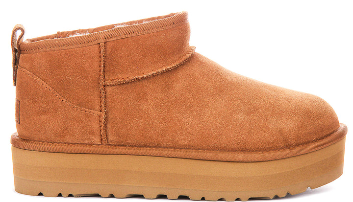 UGG Kids Classic Ultra Mini Platform In Chestnut For Junior