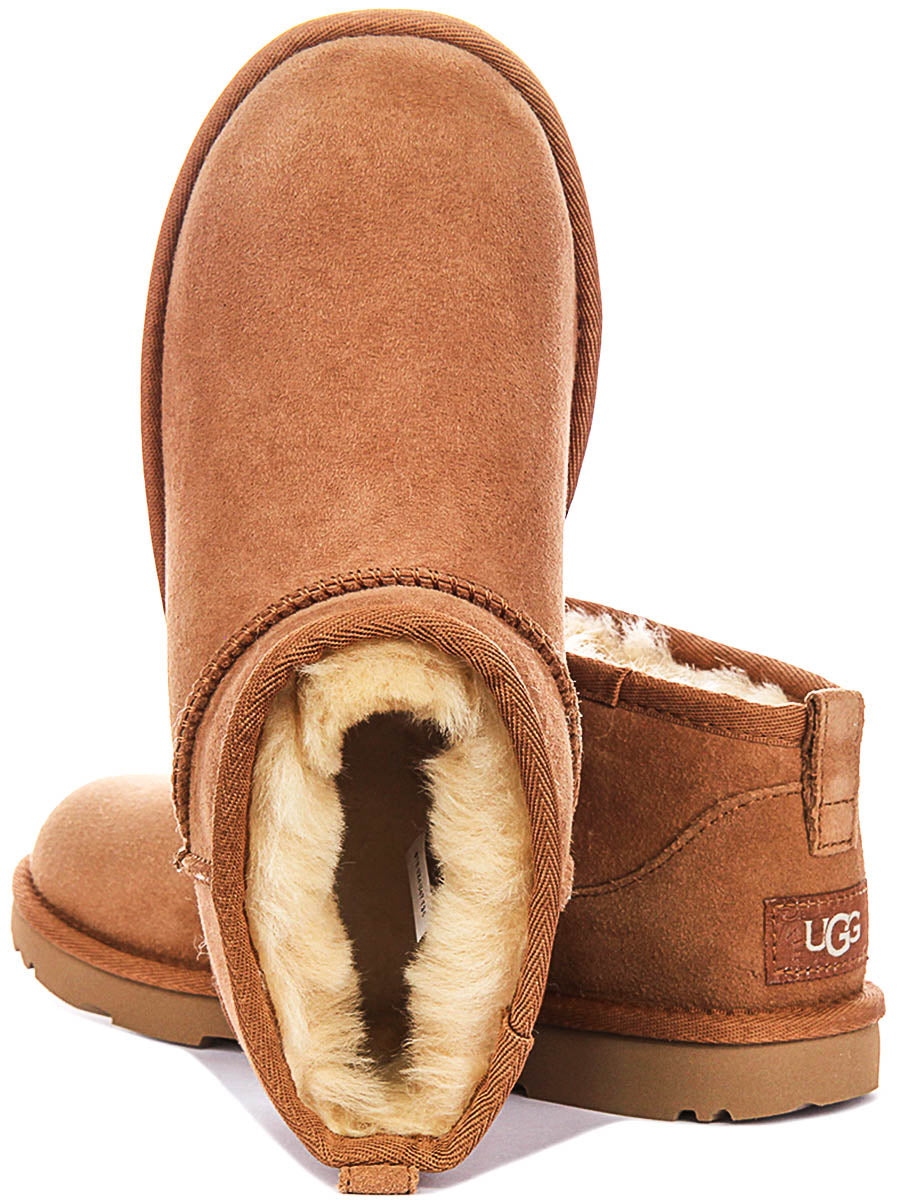 UGG Kids Classic Ultra Mini In Chestnut For Junior