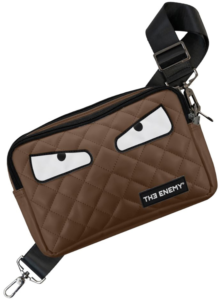 HerrenSchultertasche Chocolate Truffle Eyes at the Back Xbody Bag von The Enemy in Choco