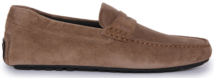 Boss Noel Mocc Suede In Chocobrown For Men