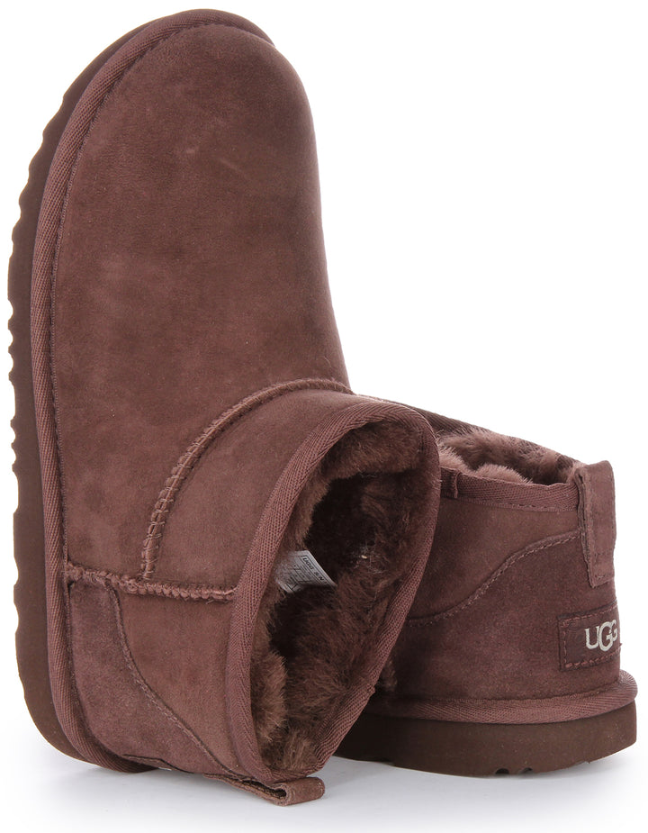 Ugg Australia Clas Ultra Mini In Chocobrown For Juniors