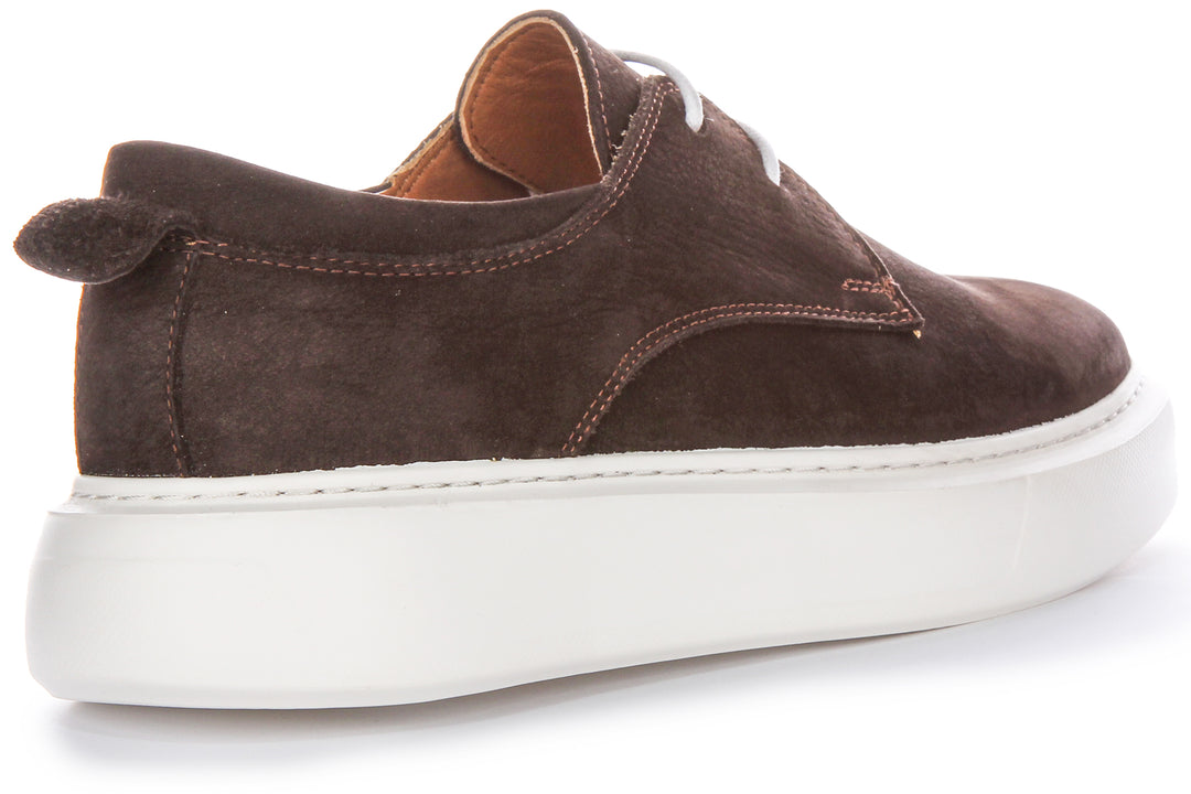 JUSTINREESS Earl Herren Freizeitschuhe mit Smart Casual Silhouette aus Nubukleder in Schokobraun