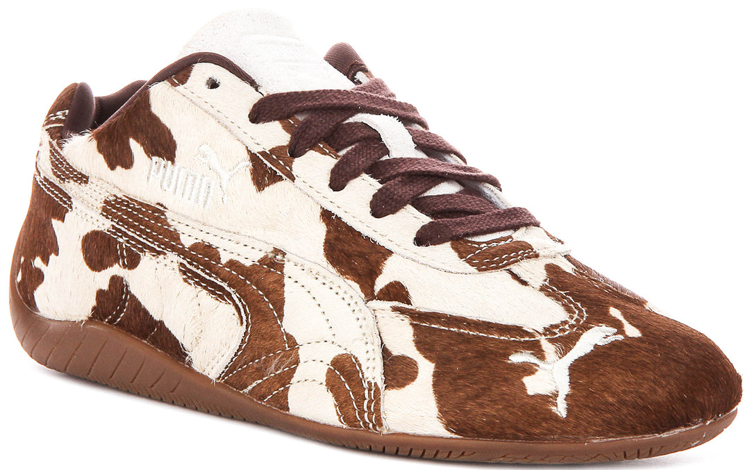 Puma Speedcat Cow Print In Choco Brown For Women