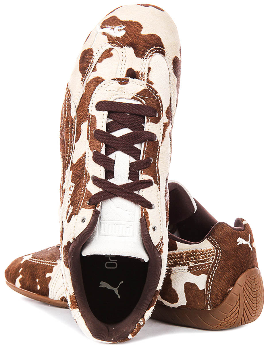 Puma Speedcat Cow Print In Choco Brown For Women