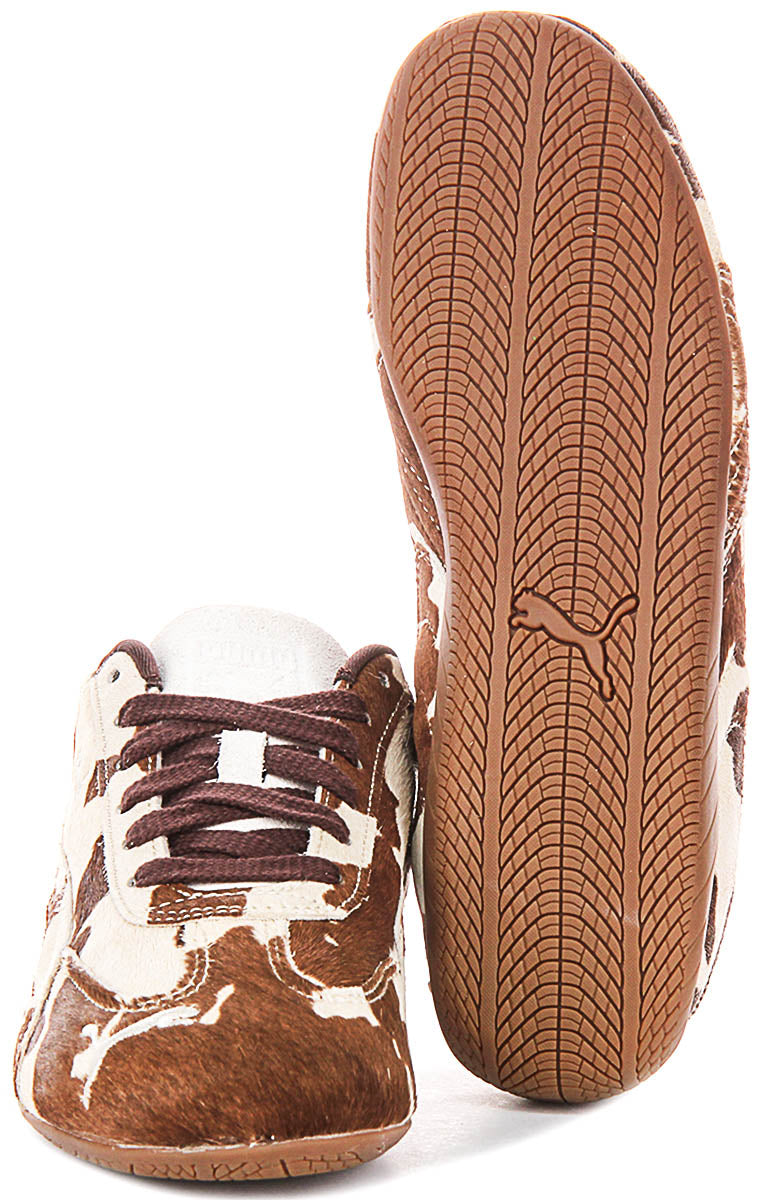 Puma Speedcat Cow Print In Choco Brown For Women