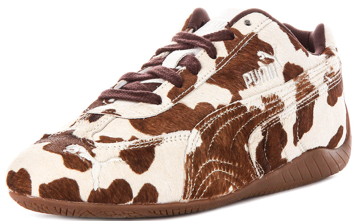 Puma Speedcat Cow Print In Choco Brown For Women