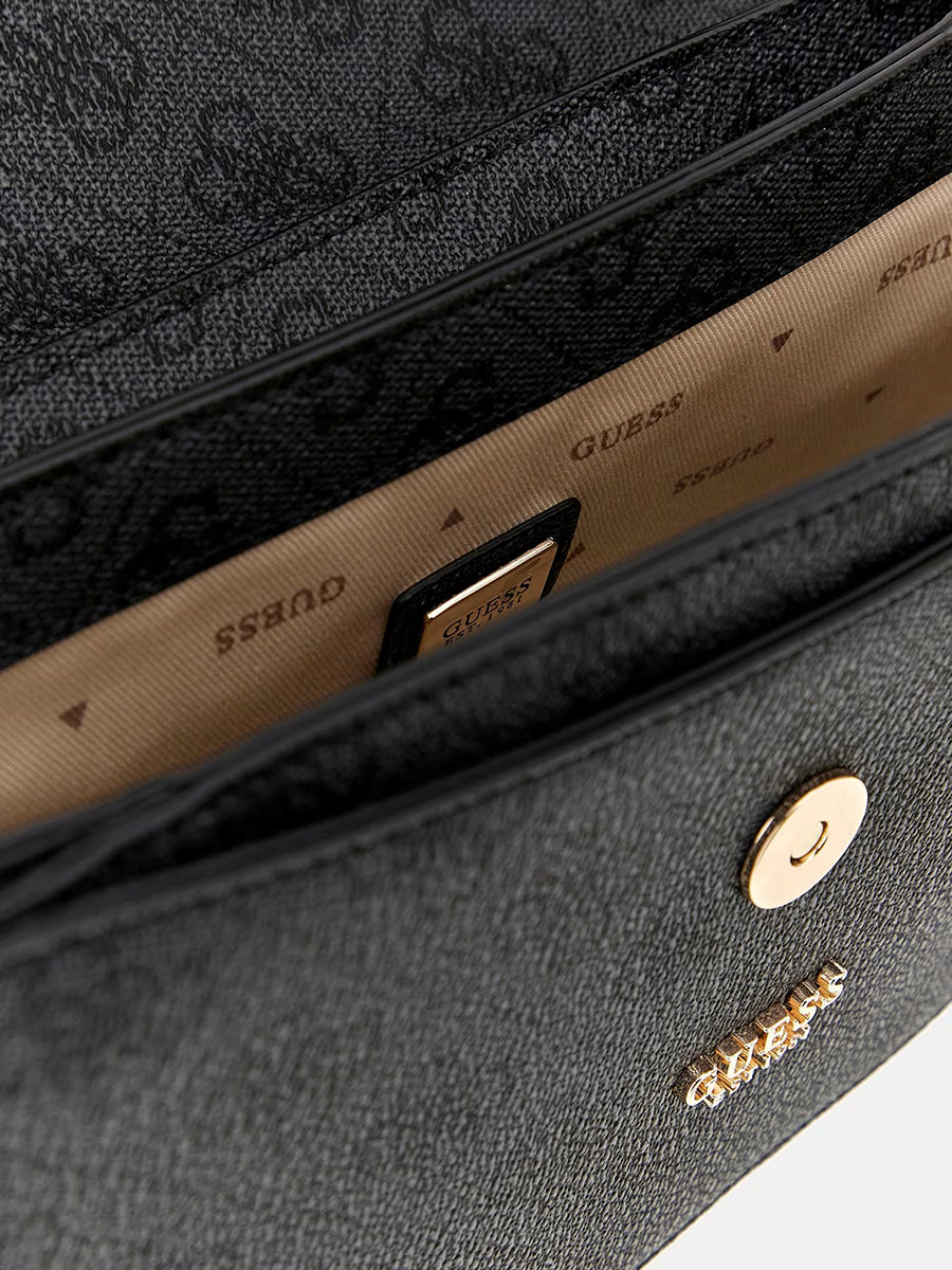 Guess Orlina Mini Handbag In Coal For Women