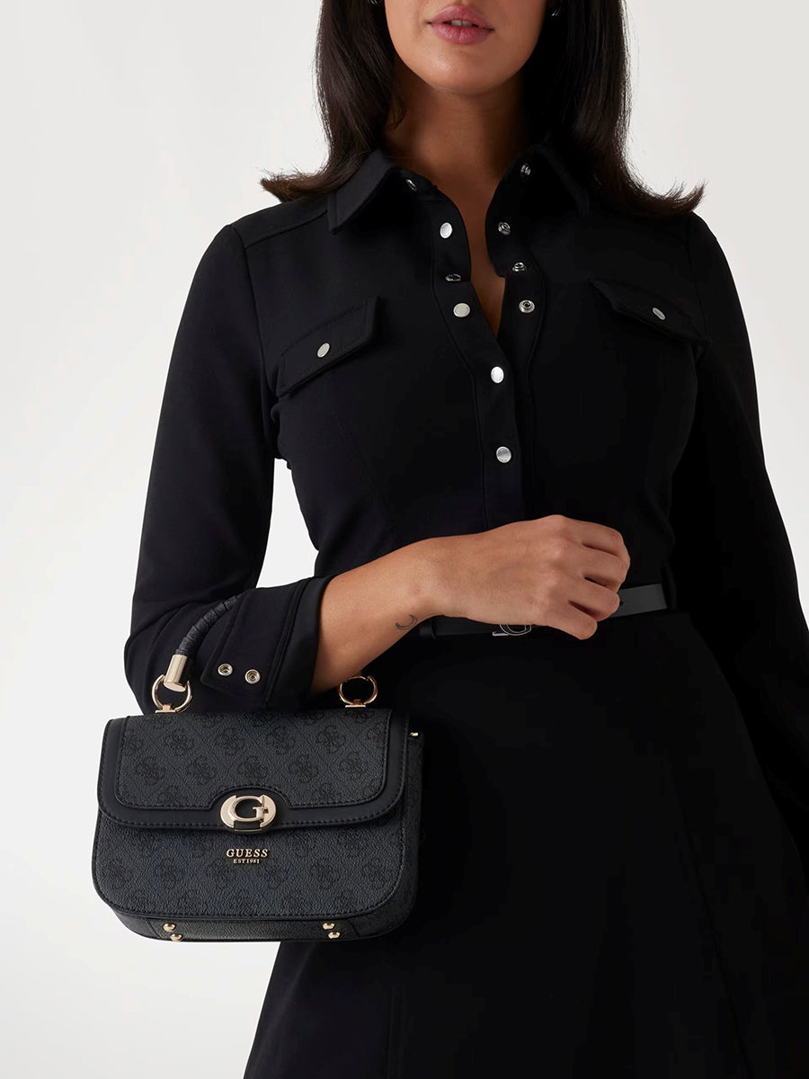 Guess Orlina Mini Handbag In Coal For Women