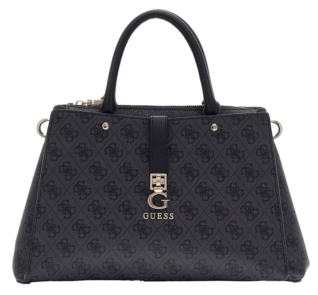 Guess Zamira 4G Logo Handbag In Coal For Women