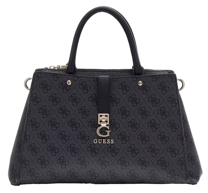Guess Zamira 4G Logo Handbag In Coal For Women