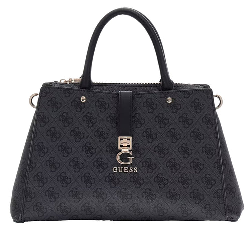 Guess Zamira 4G Logo Handbag In Coal For Women