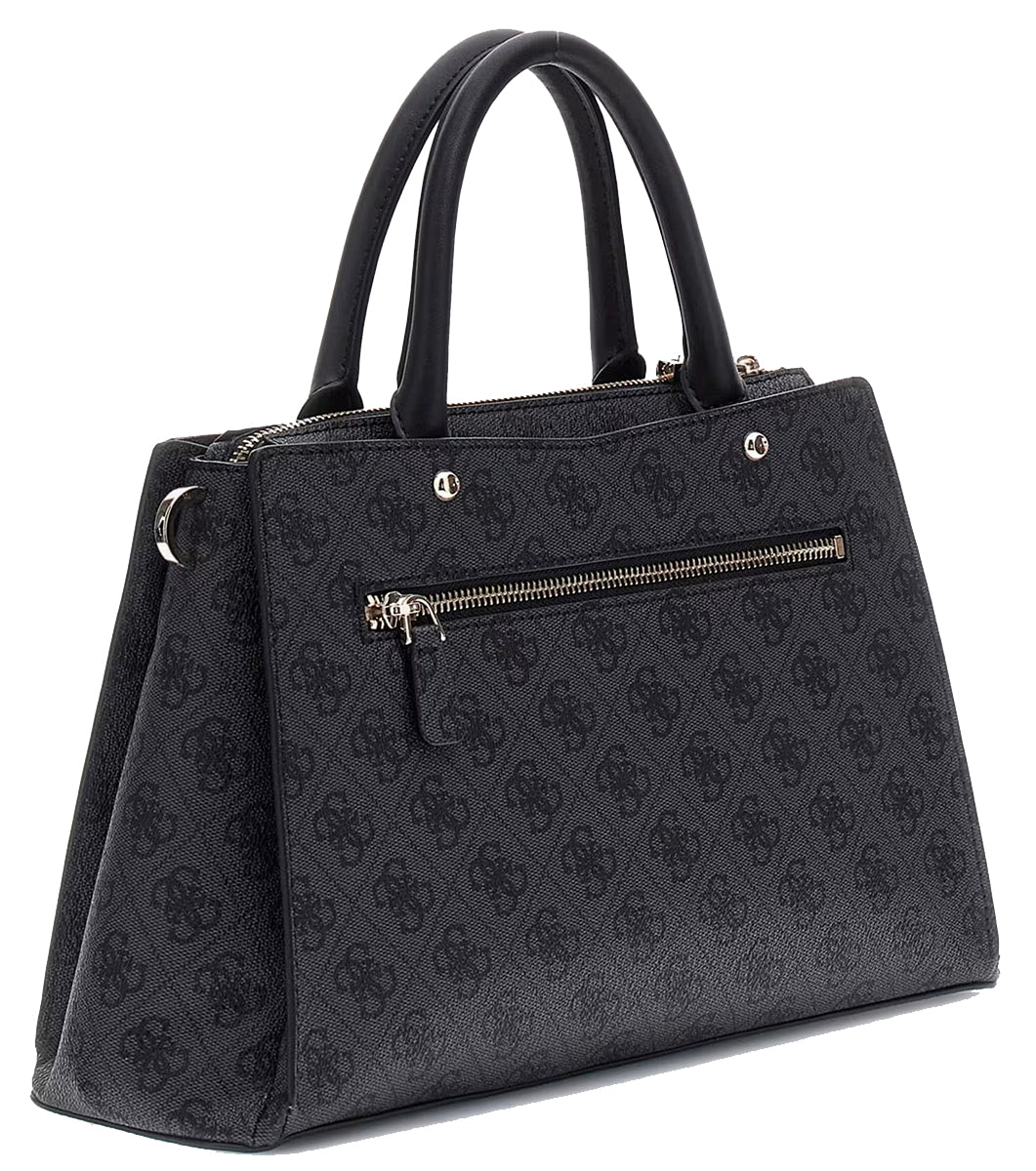 Guess Zamira 4G Logo Handbag In Coal For Women
