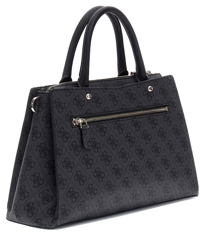 Guess Zamira 4G Logo Handbag In Coal For Women