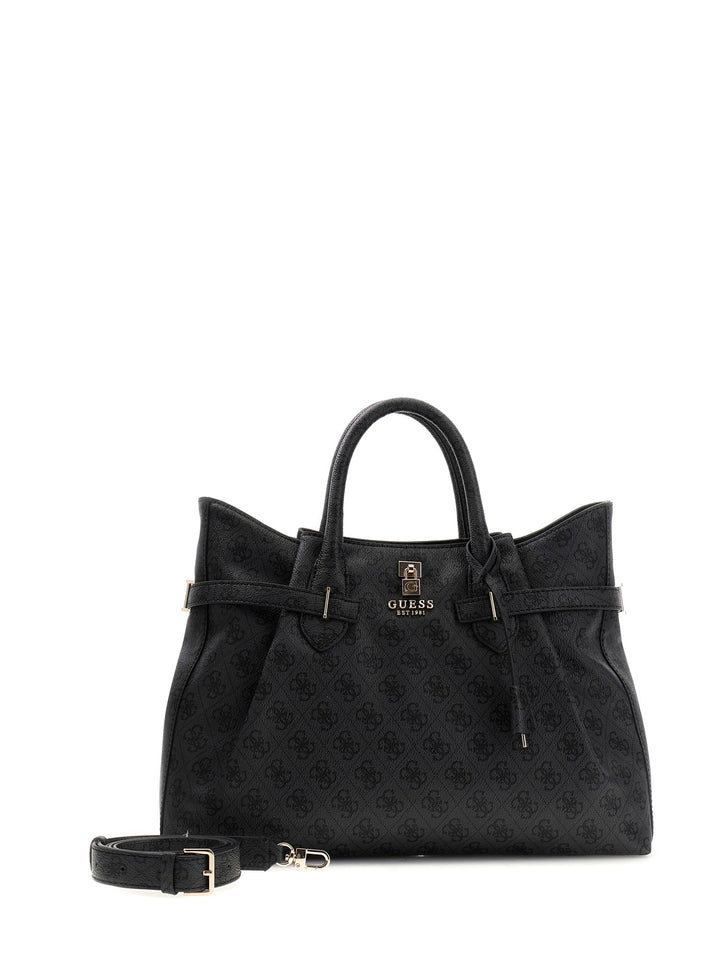 Guess Yesba Logo Handbag In Coal For Women