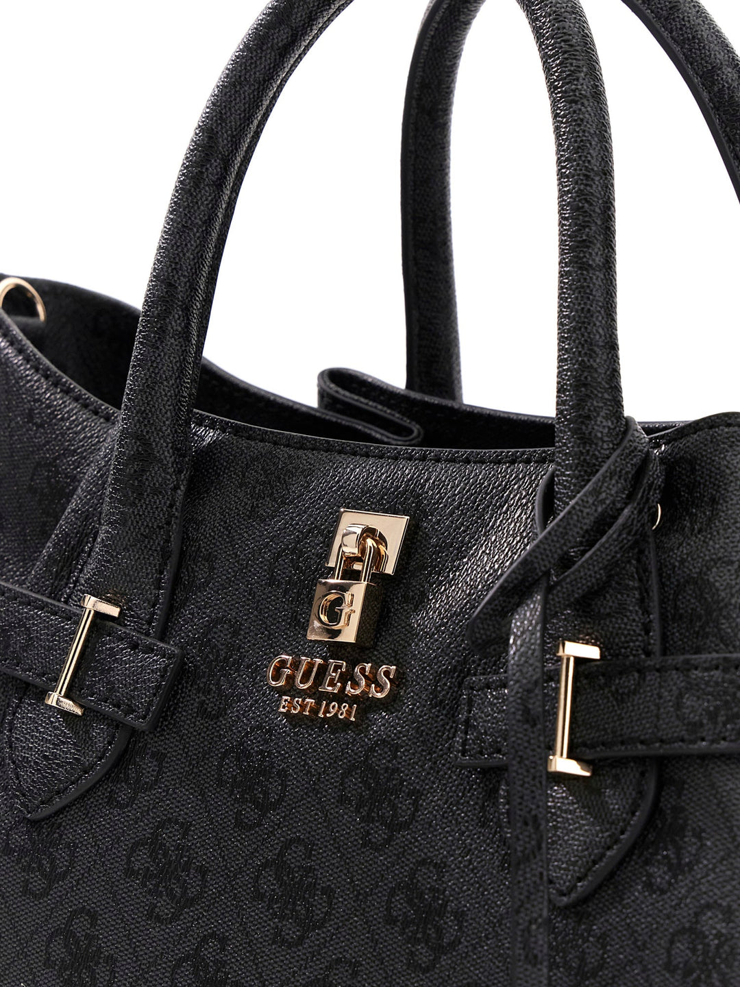 Guess Yesba Logo Handbag In Coal For Women