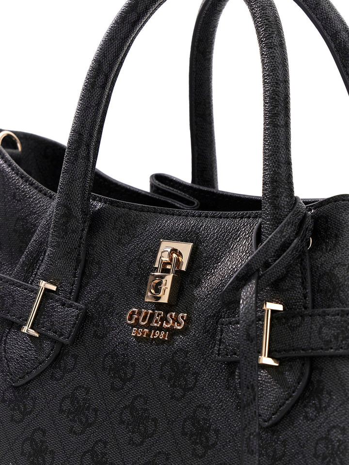 Guess Yesba Logo Handbag In Coal For Women