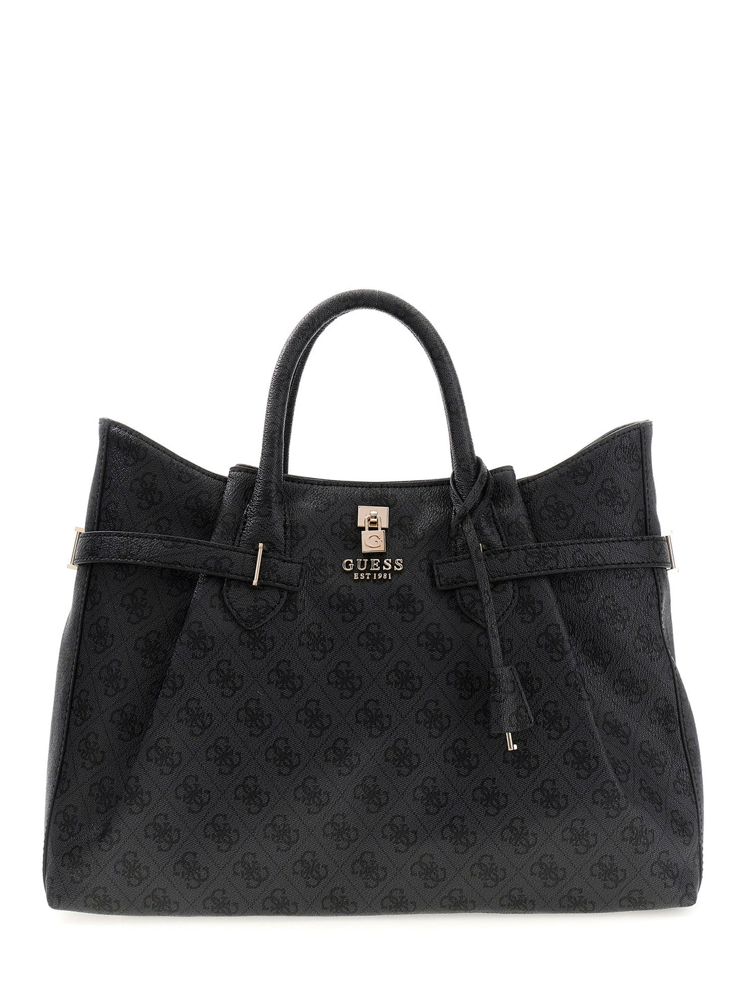Guess Yesba Logo Handbag In Coal For Women