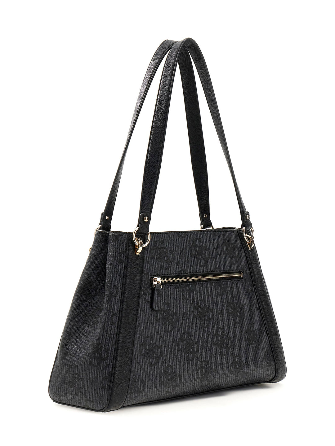 Guess Karnilla Logo Handbag In Coal For Women