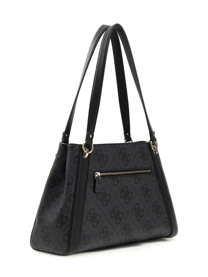 Guess Karnilla Logo Handbag In Coal For Women
